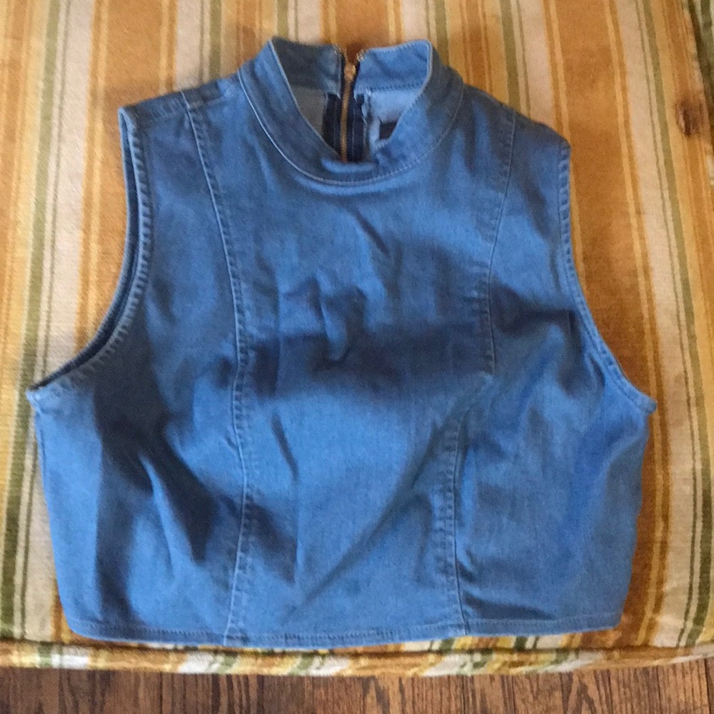 Guess denim crop top